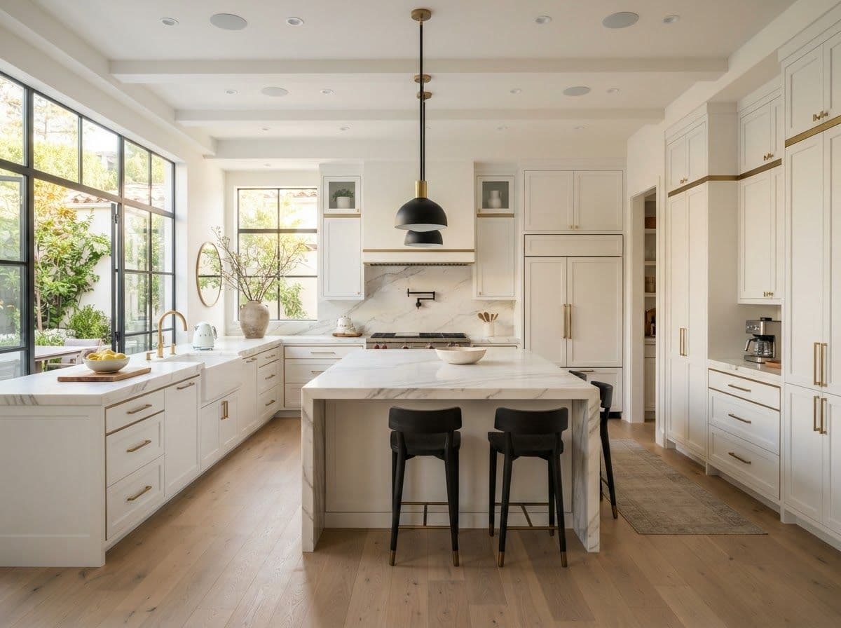 Navy Brass Kitchen